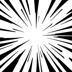 Comic book black and white radial lines background Square fight