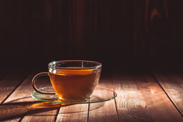 Glass cup of tea