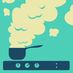 Cooking food in the kitchen