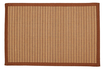 Bamboo mat -  can be used as background. Isolated on white