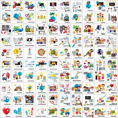 Flat Colorful Icons Set: Vector Illustration, Graphic Design. Collection Of Color Icons. For Web, Websites, Print, Presentation Templates, Mobile Applications And Promotional Materials