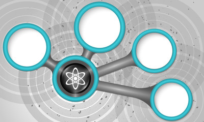 Obraz premium Vector circular text boxes for your text and science icon