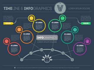 Presentation slide template or business infographic. Modern vect