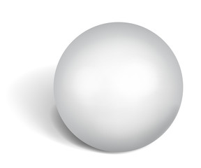 Big white sphere with shadow on white background