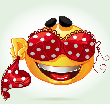 Funny smile with and red lingerie
