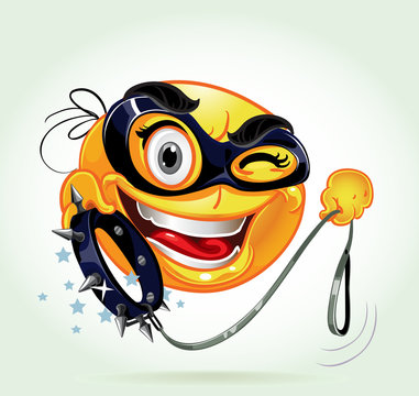 Funny smile with strong collar