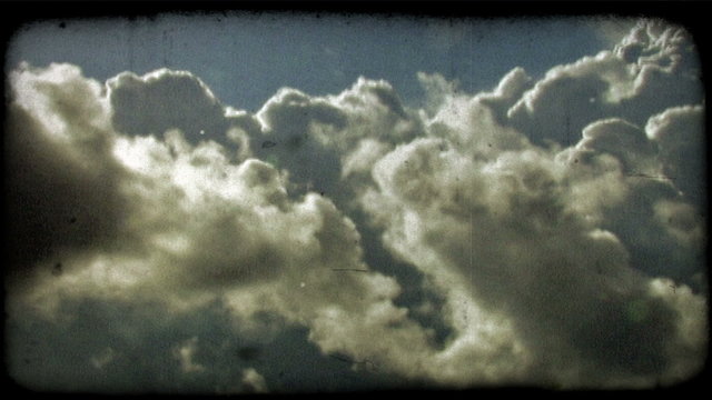 Clouds 1. Vintage stylized video clip.