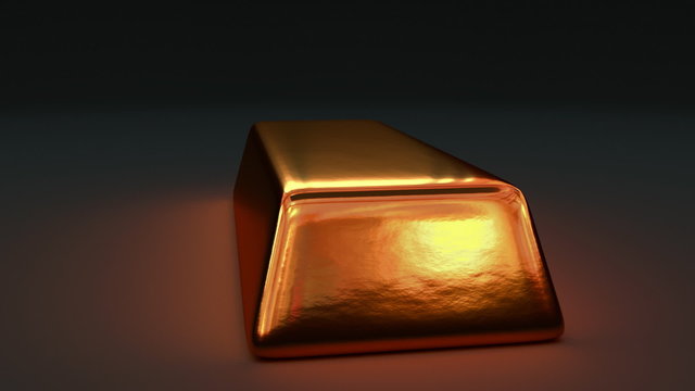 Animated realistic bar of copper in dark space. 360 degree camera tracking (no rotation). Special HDRI lighting to enhance realism in reflection and caustics.
