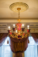 Chandelier with crystal. Chandelier ceiling lights. 