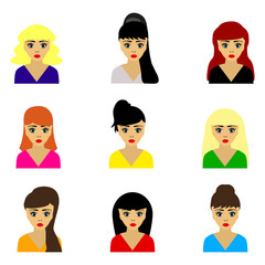 woman selection of hairstyles