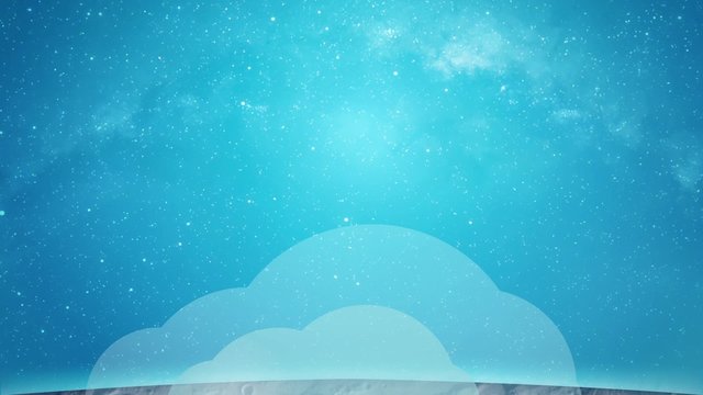 Animation of drawn rocket flying from the moon surface to the stars