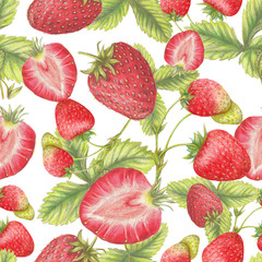 Fototapety  Strawberry seamless pattern