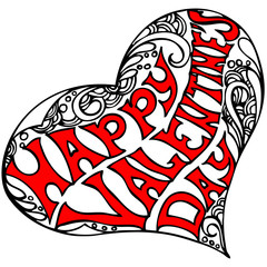 Decorative heart shape with the inscription Happy Valentine's day