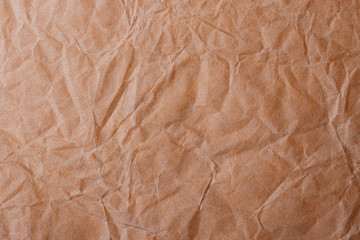 Brown crumpled paper for background