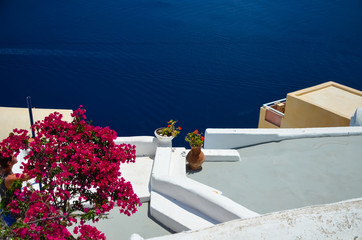 Fototapeta na wymiar dreamlike trip to the island of Santorini July 17, 2014: At this time the beautiful weather and landscapes