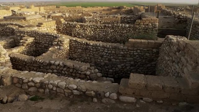 Royalty Free Stock Video Footage of the ancient Tel Be'er Sheva site shot in Israel at 4k with Red.