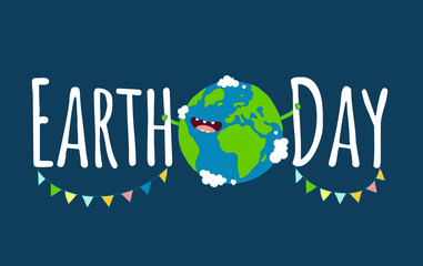 Happy Earth day poster. Vector illustration. - 100226155