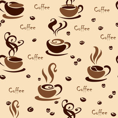 Obraz premium Pattern, coffee, the color cafe, black, grain; a sign, illustration, logo