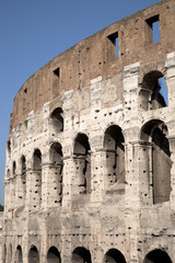 Fototapeta premium Facade of the Colosseum in Rome; Italy, Europe