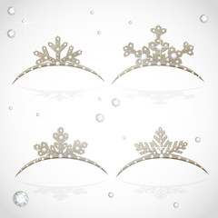 Gold Crown tiara snowflakes shaped for Christmas ball