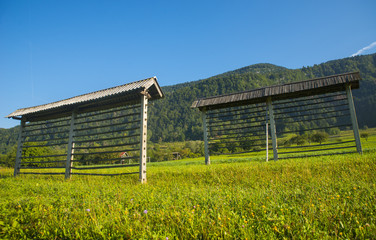 Fototapeta premium Hayrack near Bohinj, Slovenia