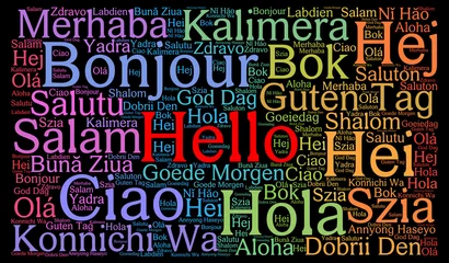 Foto op Plexiglas Hello in different languages word cloud © Ricochet64
