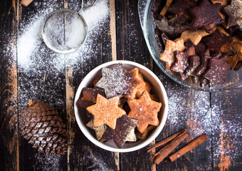 Christmas ginger cookies on plate