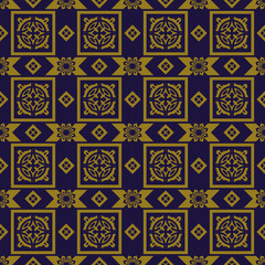 Elegant antique background image of square geometry kaleidoscope pattern.
