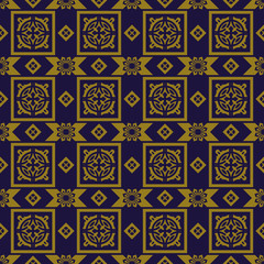 Elegant antique background image of square geometry kaleidoscope pattern.

