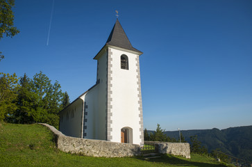 Fototapeta premium St. Vid church, Tuhinj valley, Slovenia