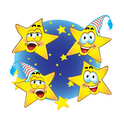 night smiling gold stars