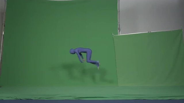 Gymnast performs frontflip, cartwheel, and back handspring in studio