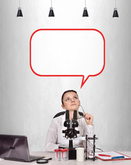 female scientist thinking