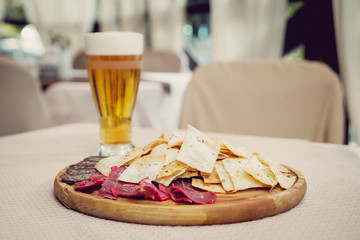 Meat and chips