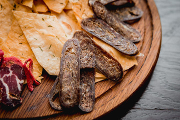 Meat and chips