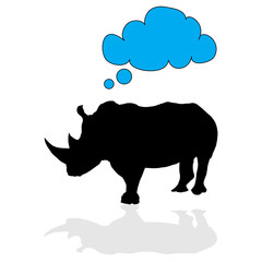 rhino vector with speech bubble