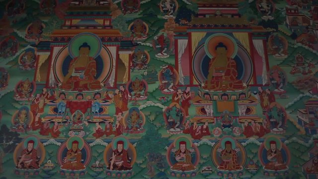 Background about buddhism, pattern and zoom by slider