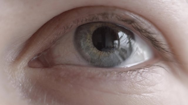 Closeup of female eye. 4k