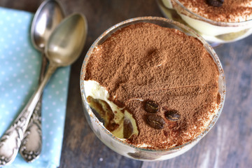 Delicious italian dessert tiramisu.