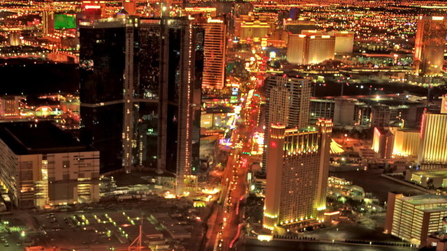 Static, Timelapse from the top of the Stratosphere Hotel in Las Vegas at night.