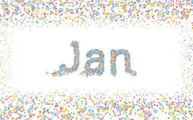 Jan, Male name coated with various colorful flowers