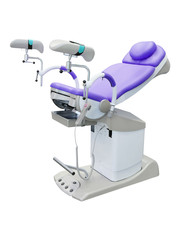 gynecological chair under the white background