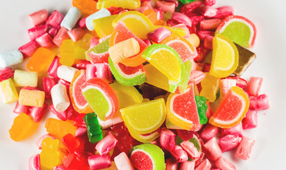 Lots of sweets, jellies, candies, marshmallows