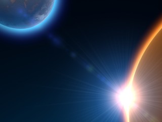 Pianeti di un'altra galassia, spazio, fantascienza © Naeblys