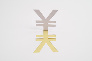 Obraz premium 日本円・通貨のマーク・イメージ（※横・黄色）