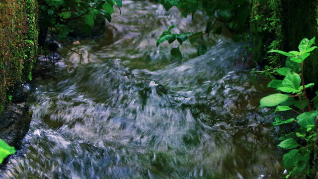 Royalty Free Stock Video Footage of water flowing in a stone aqueduct shot in Israel at 4k with Red.