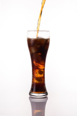 pouring coca cola splash