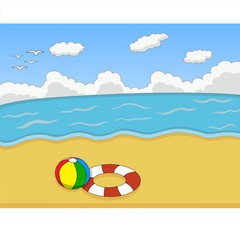 Beach cartoon vector illustration