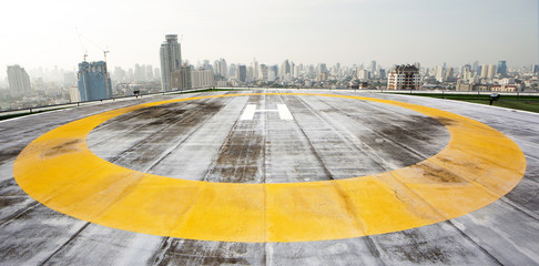 City rooftop heliport