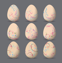 Set Easter eggs and happy easter